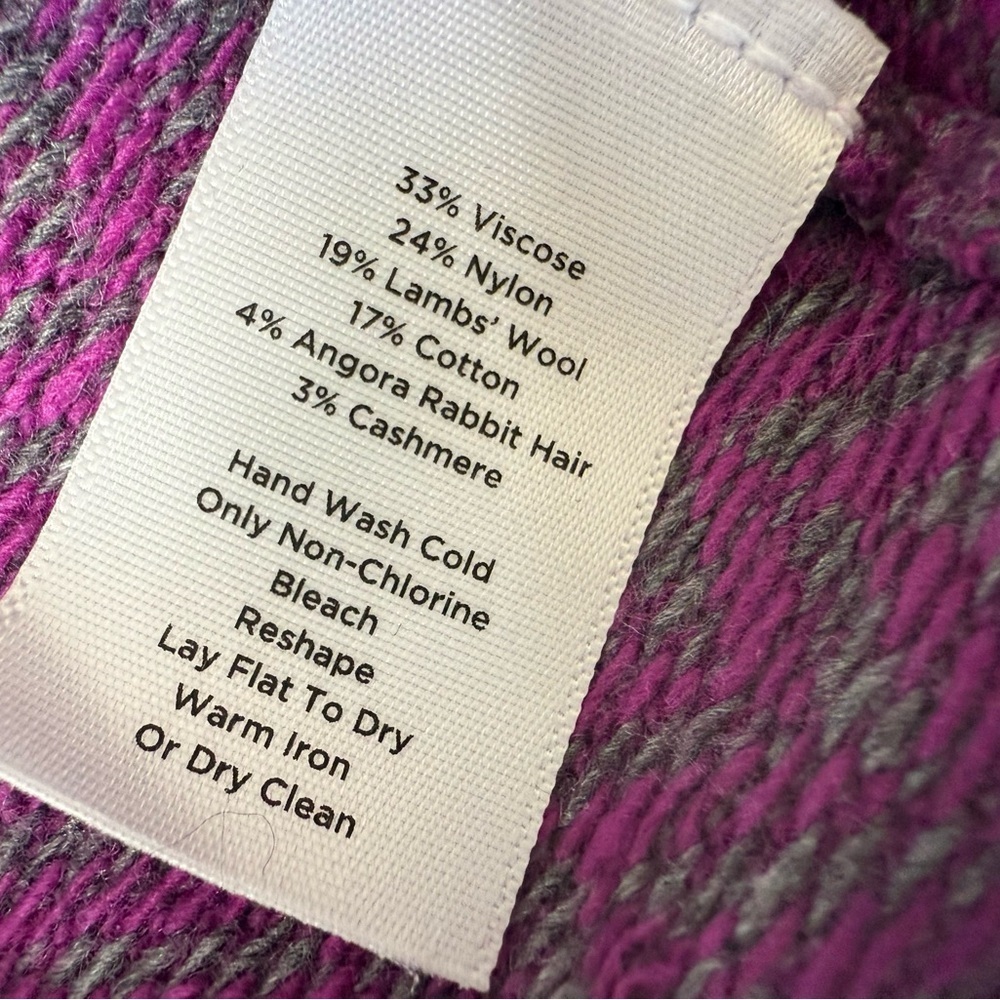 Talbots Women Cardigan Sweater Button Purple Wool Angora Cashmere 1X NEW 1711 - Picture 5 of 5